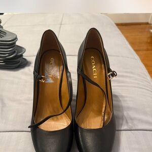 Coach Black Leather Heels